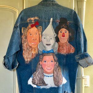 Vintage Hand-Painted "Wizard of Oz" Denim Jacket / NEW / Small